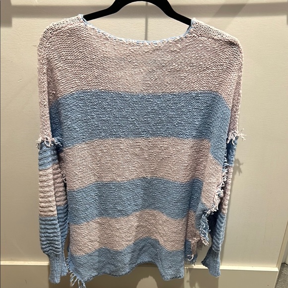 Free People Blue and Pink Striped Sweater - Picture 3 of 3